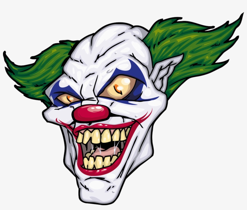 Joker Evil Clown Illustration - Scary Clown Cartoon - Free Transparent ...