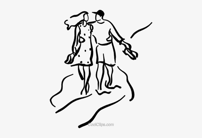 Couple Walking Along The Beach Royalty Free Vector Spazieren Gehen Paar Clipart Free Transparent Png Download Pngkey