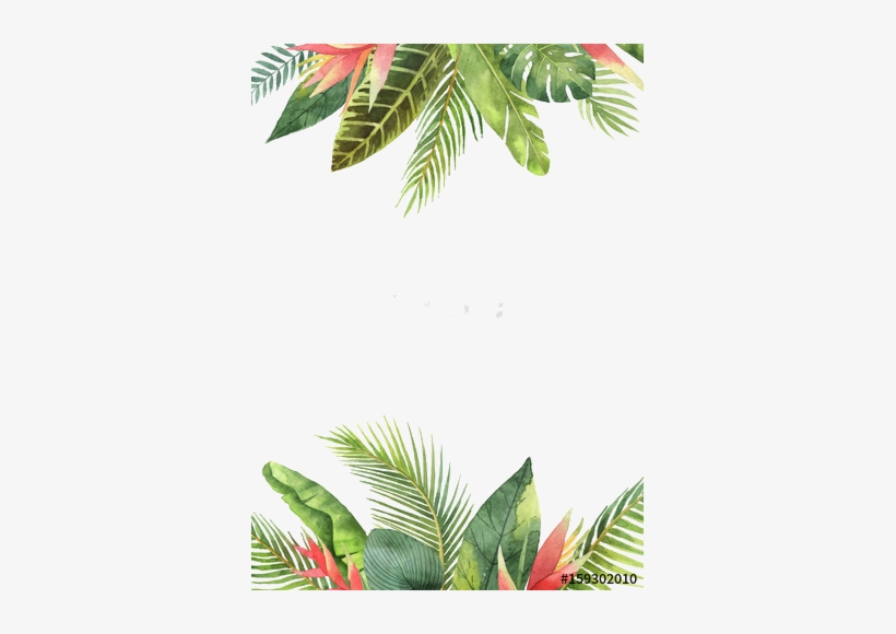 Tropical Leaves Background Watercolor - Free Transparent PNG Download -  PNGkey