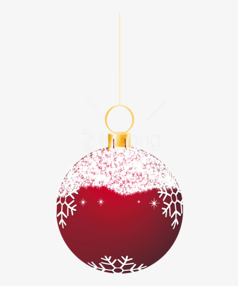 Free Png Transparent Red Snowy Christmas Ball Ornament - Transparent Christmas Balls Png, transparent png #9527187