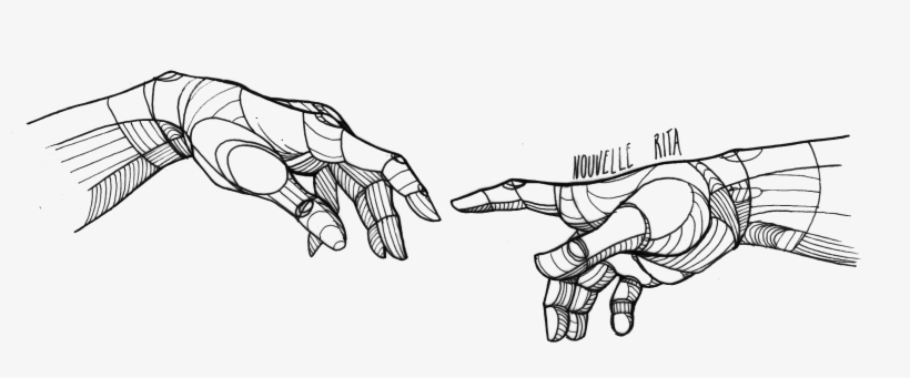 Hand Reaching Down Drawing - Sketch - Free Transparent PNG Download