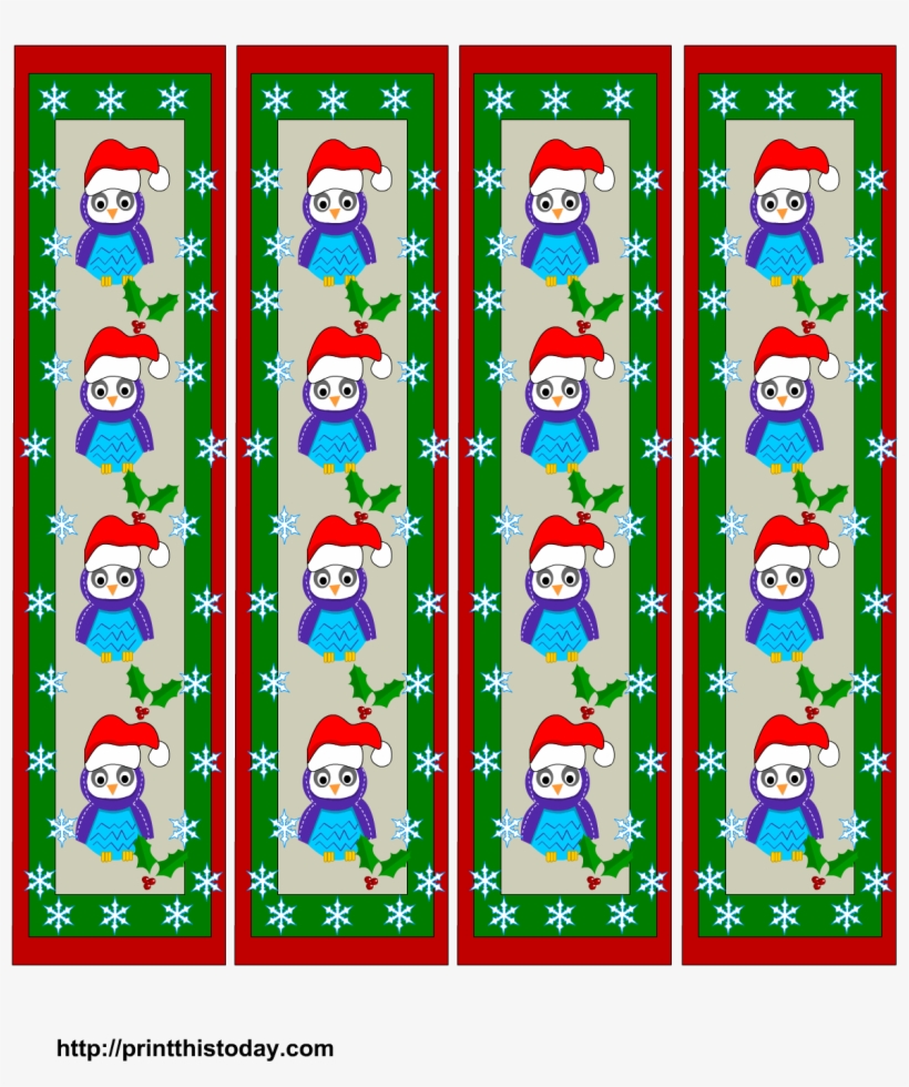 cute owls christmas bookmarks printables cute printable bookmarks christmas free transparent png download pngkey