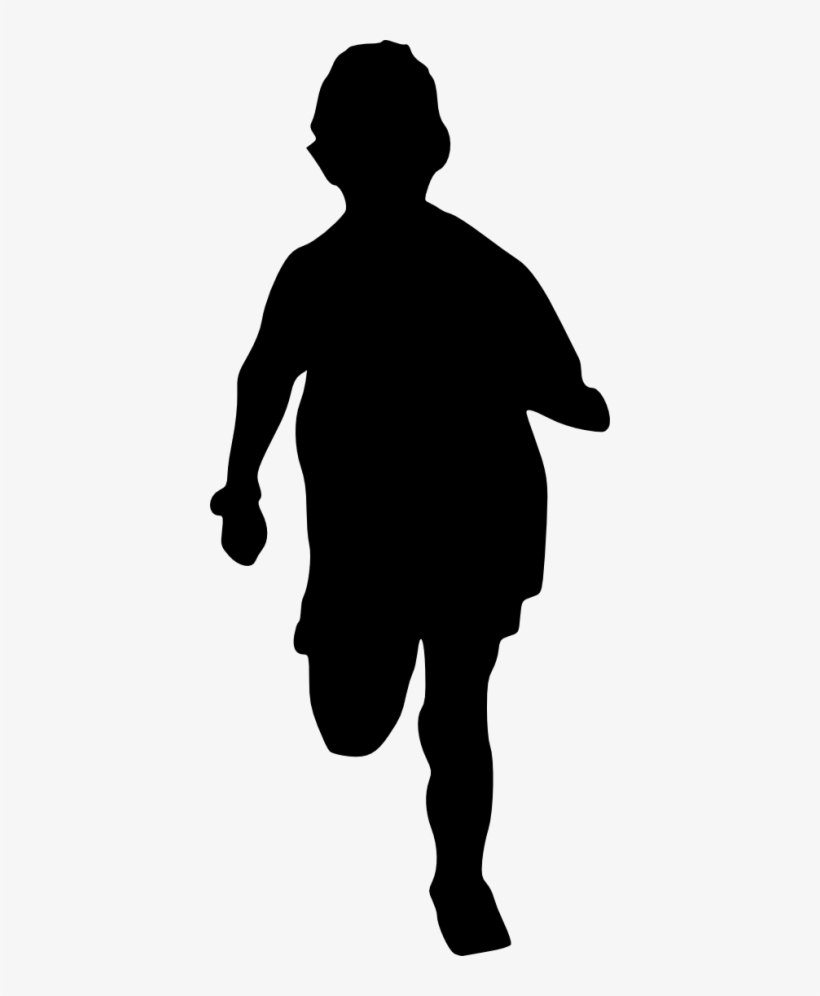 Kid Running Silhouette - Silueta De Hombre Desnudo - Free Transparent ...