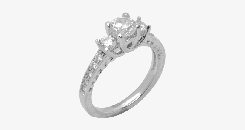 14k White Gold Diamond Ring D2032 - Engagement Ring, transparent png #9600432