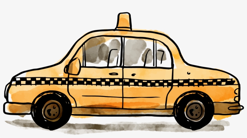 Svg Freeuse Library Statue Of Liberty Taxicabs City - Taxi New York Watercolor, transparent png #9641054