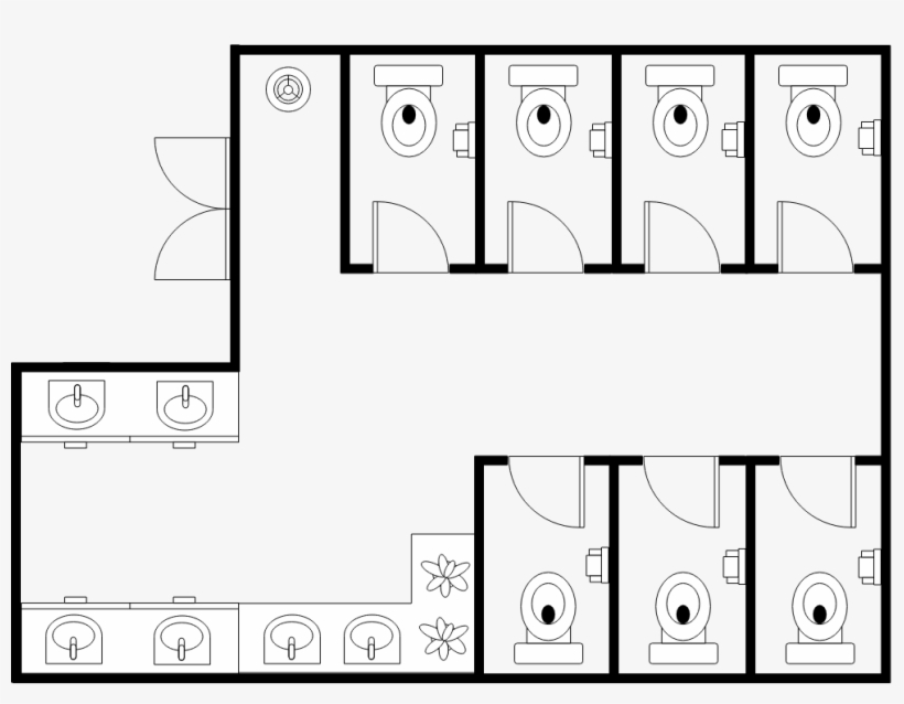 Larger Public Restrooms - Diagram - Free Transparent PNG Download - PNGkey