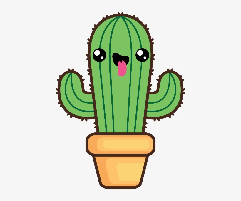 Cactus Cute Kawaii Chibi Aesthetic Tumblr Tumbler Stick - Cute Stickers -  (398x358) Png Clipart Download