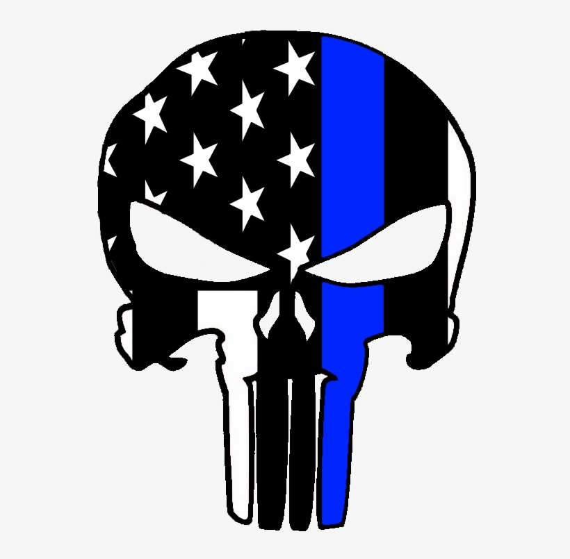Download Punisher Svg Blue Line - Punisher Skull With Blue Line ...