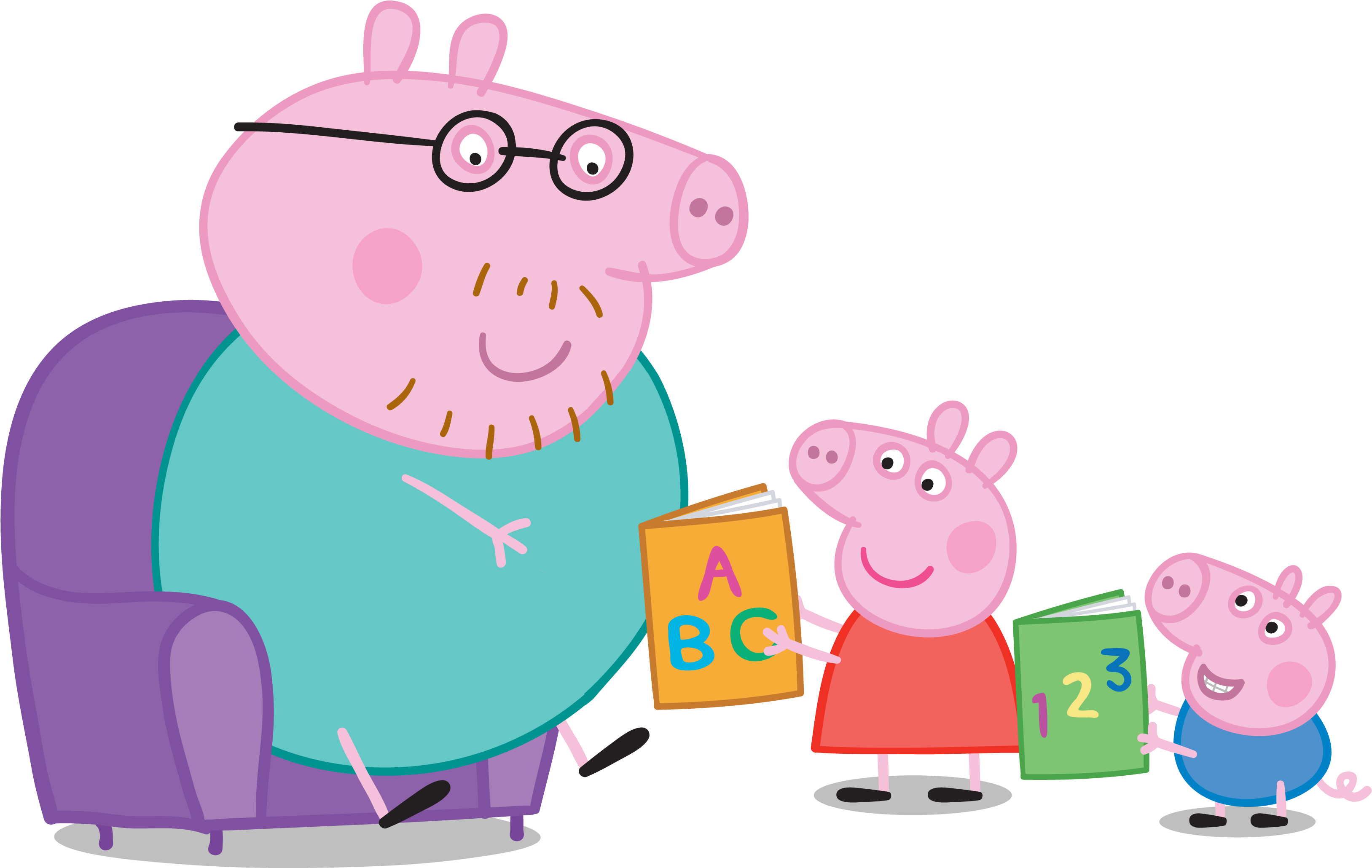 Download Daddy Pigs Top Tips For Reading Papa Cerdito Png Image With