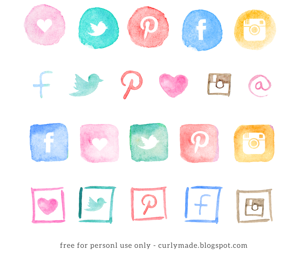 Download Social Media Logos 48 Free Icons Svg Eps Psd Png Files,social - Social  Media Icons Watercolor Png PNG Image with No Background 