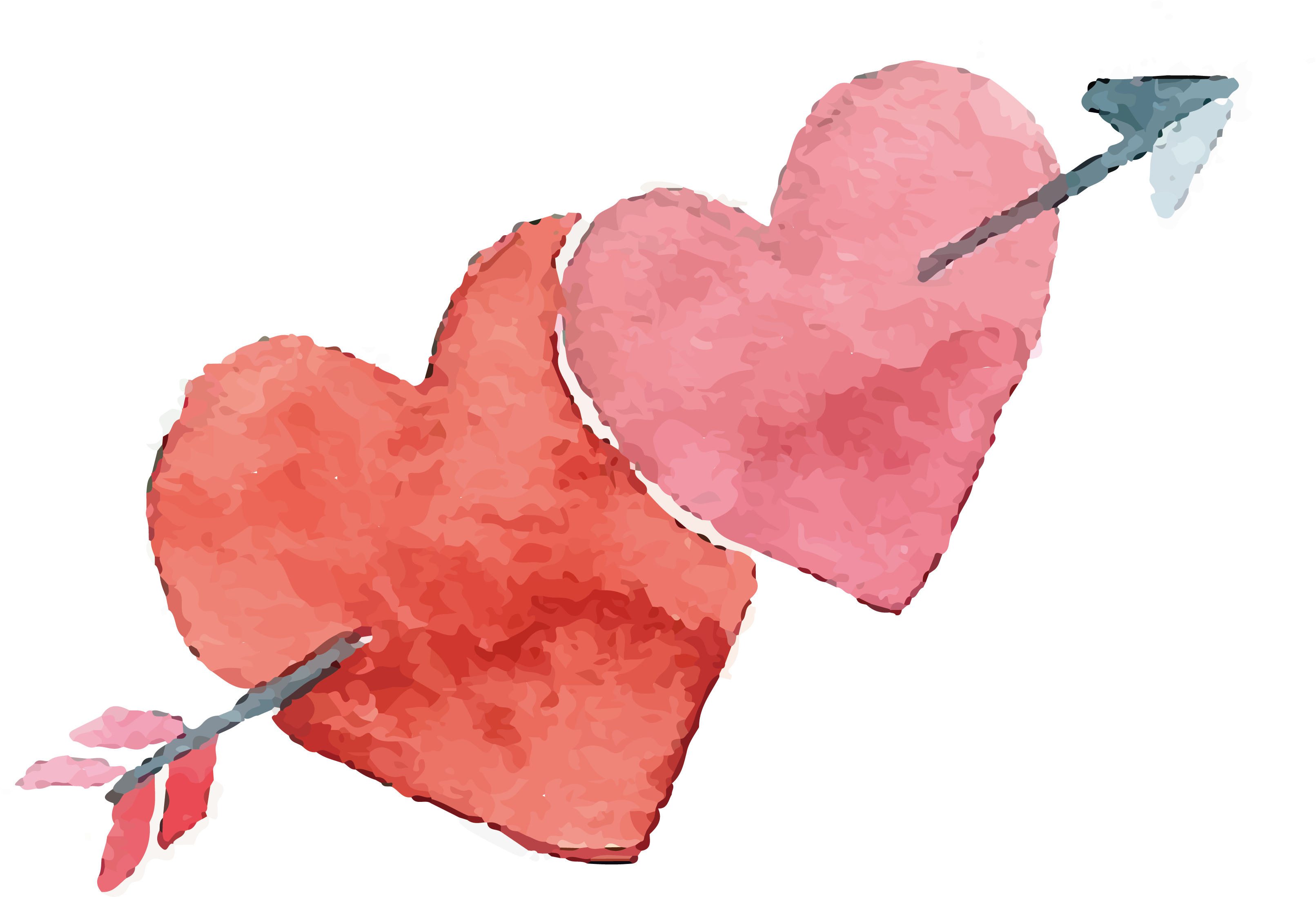 Download Heart Valentines Day Watercolor Painting Png Love