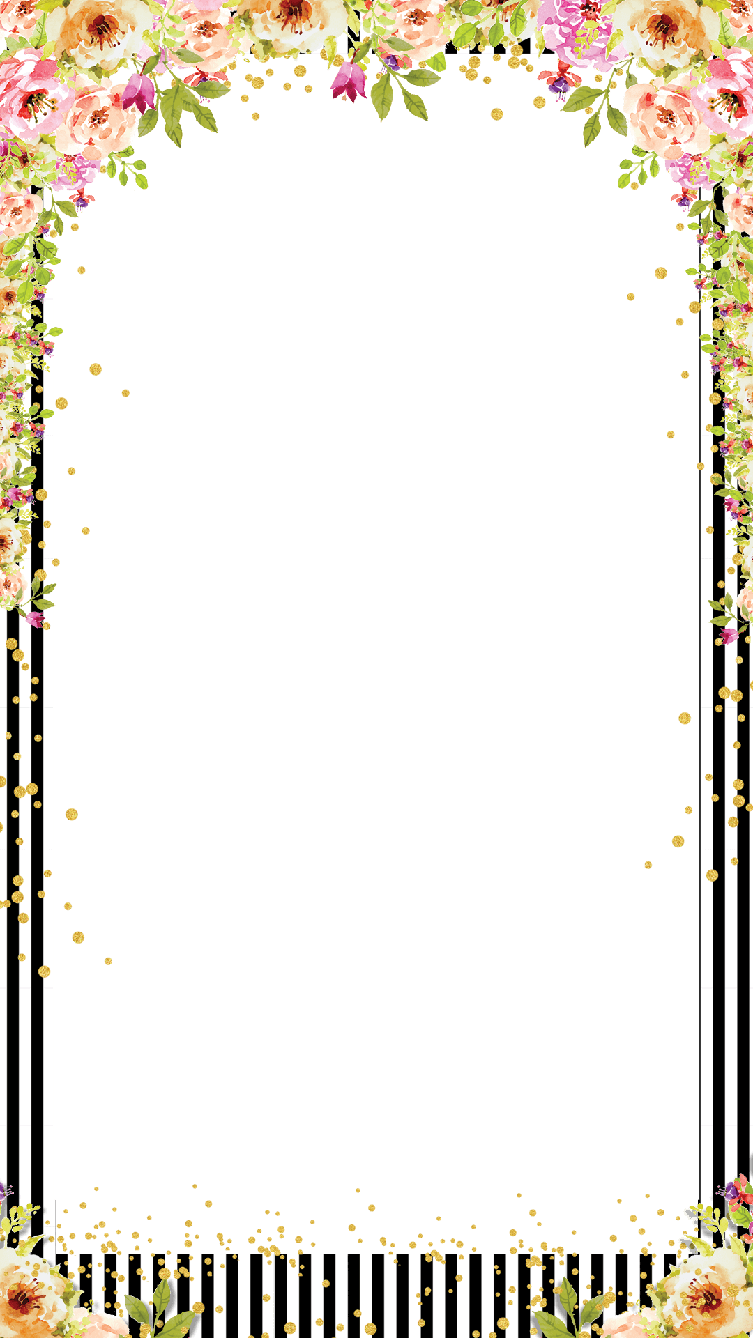 Watercolor Floral Striped Bridal Shower Snapchat Filter - Bridal Shower