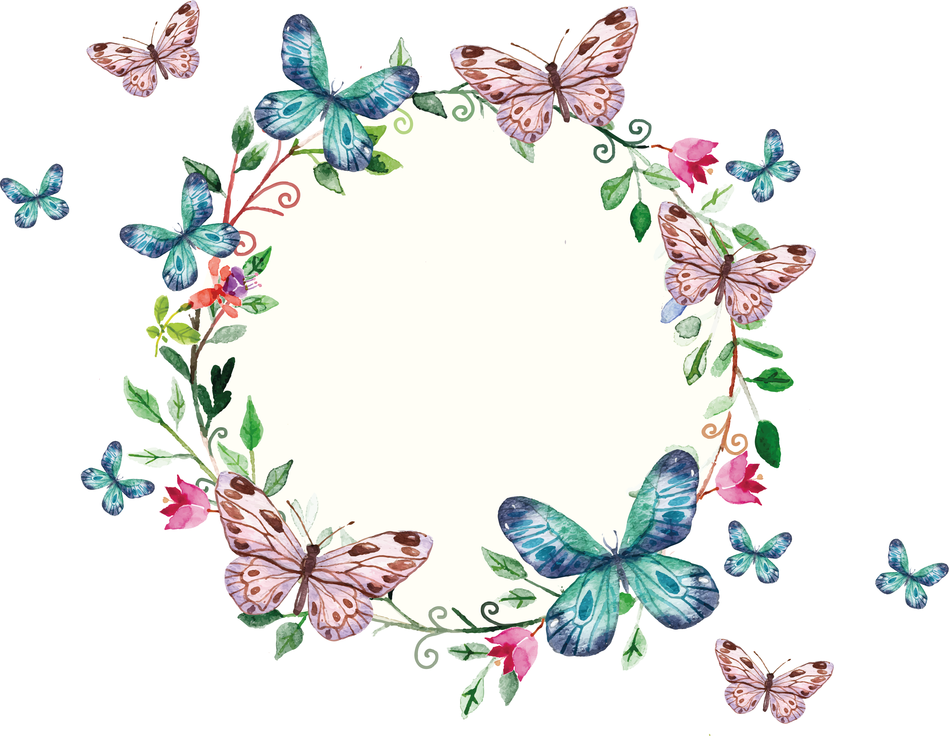 Butterfly Frame, Flower Frame, Frame Floral, Butterfly - Password