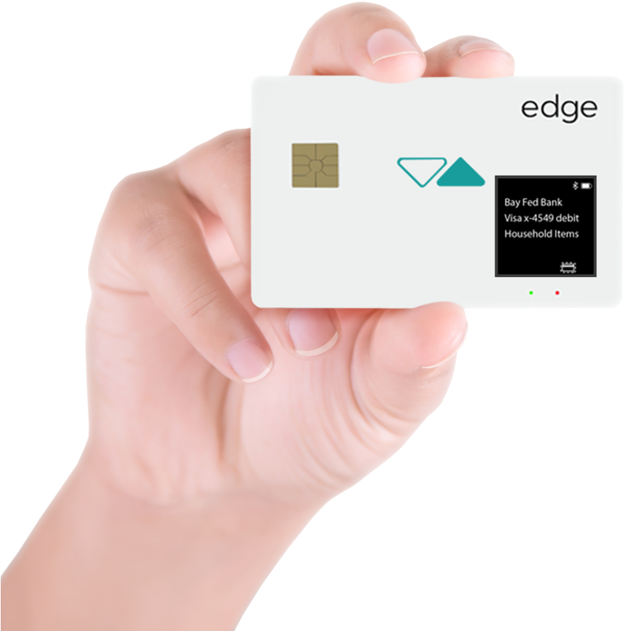 Edge Card Horizontal In Hand - Label (1000x1169), Png Download