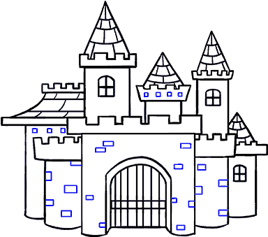 Drawing Detail Castle Vector Free Stock - Cartoon Castle Drawing - Free ...