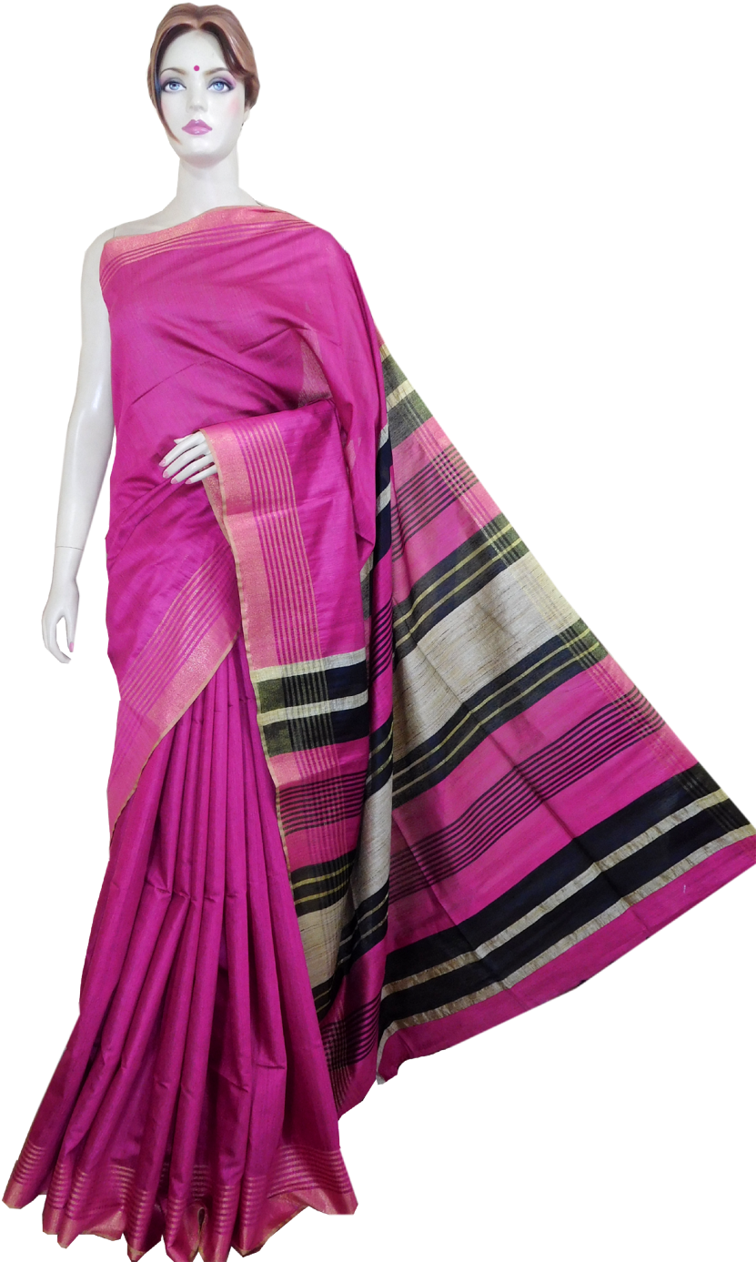 Download Traditional Handwoven Bhagalpuri Silk Saree - Sari PNG Image with  No Background 