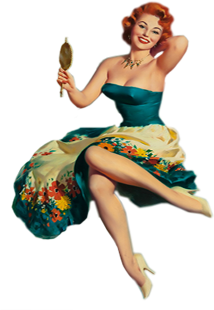 Pin-up Model (520x640), Png Download
