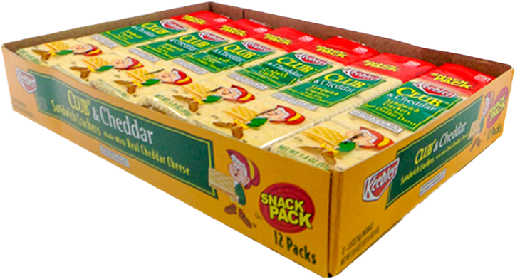 Download Keebler Club And Cheddar Sandwich Crackers 12 Pack - Food PNG ...