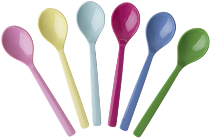 Bundle Of 6 Melamine Teaspoons In Assorted Classic - Rice Melamine ...