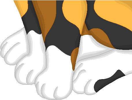 Calico Cat Feet Pixel By The - Cat Feet Cartoon - Free Transparent PNG ...