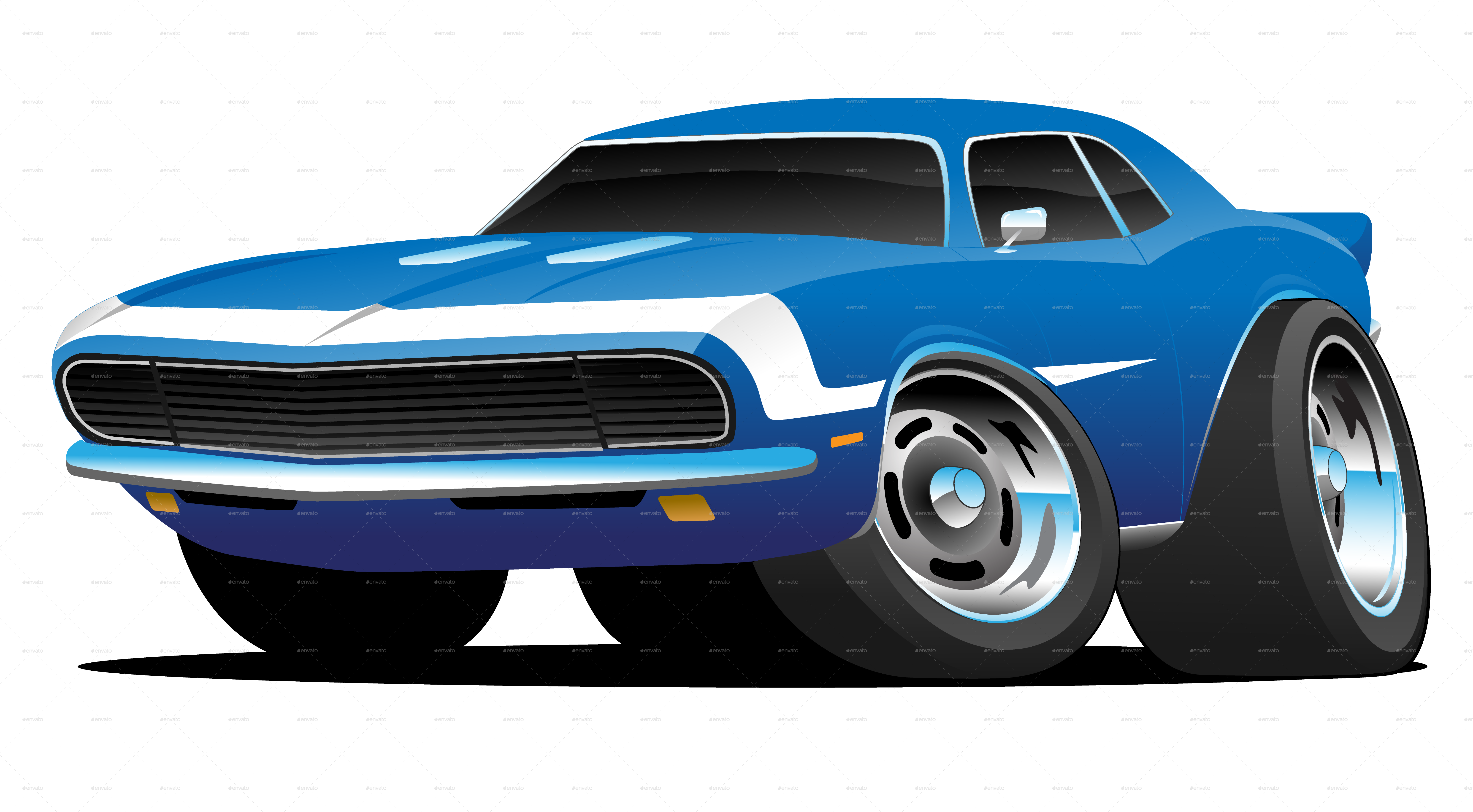 Download Classic Sixties Musclecar - Muscle Car Cartoon PNG Image with ...