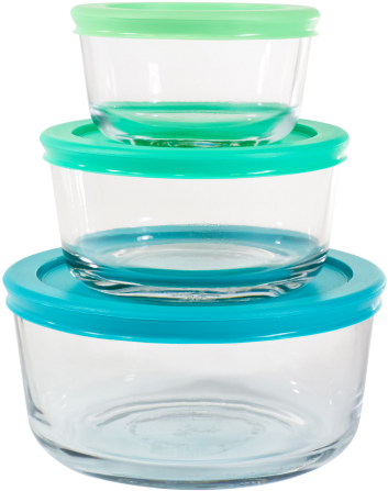 Small Round Glass Food Container Set - Plastic Food Containers Png (492x492), Png Download