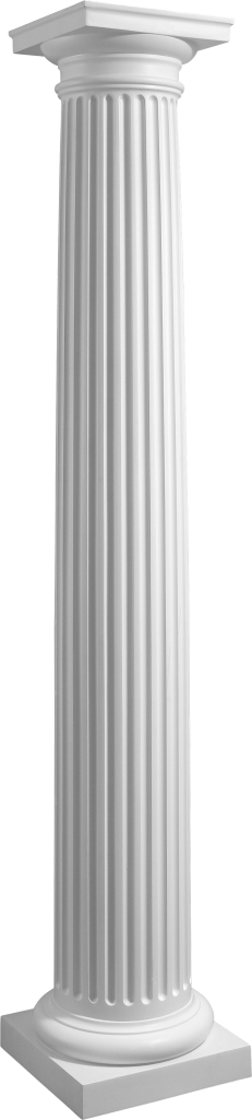 Tapered Round Fluted Column - Colonne Grecque Png (231x1024), Png Download