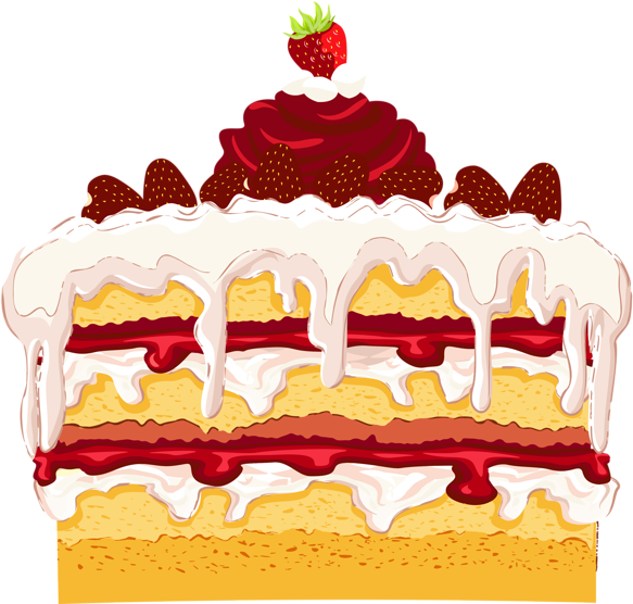 Strawberry Cake Png Pinterest - Strawberry Cake Clip Art (600x562), Png Download