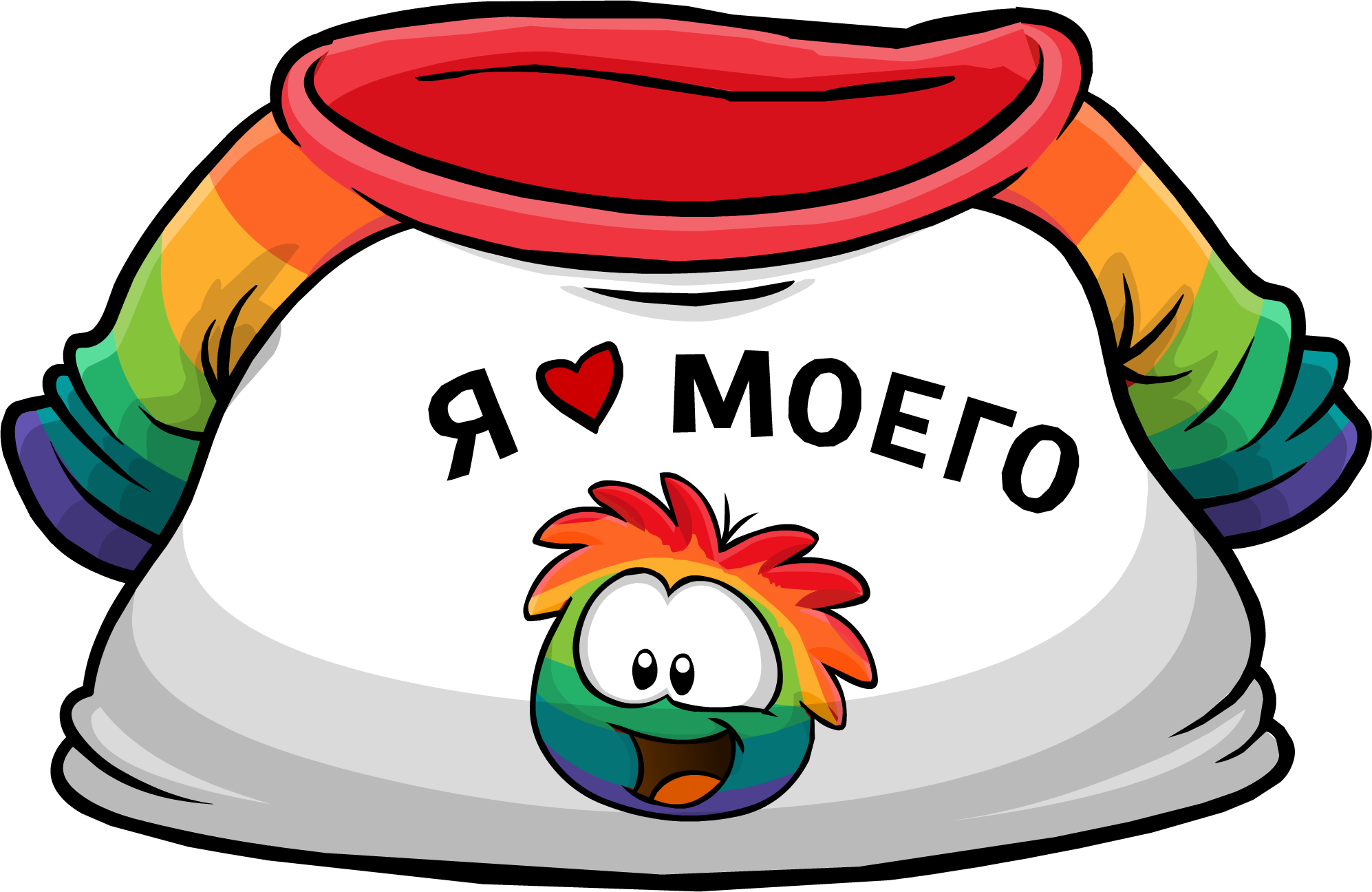 I Heart My Rainbow Puffle T-shirt Icon Ru - Club Penguin All Items Ids (1994x1296), Png Download