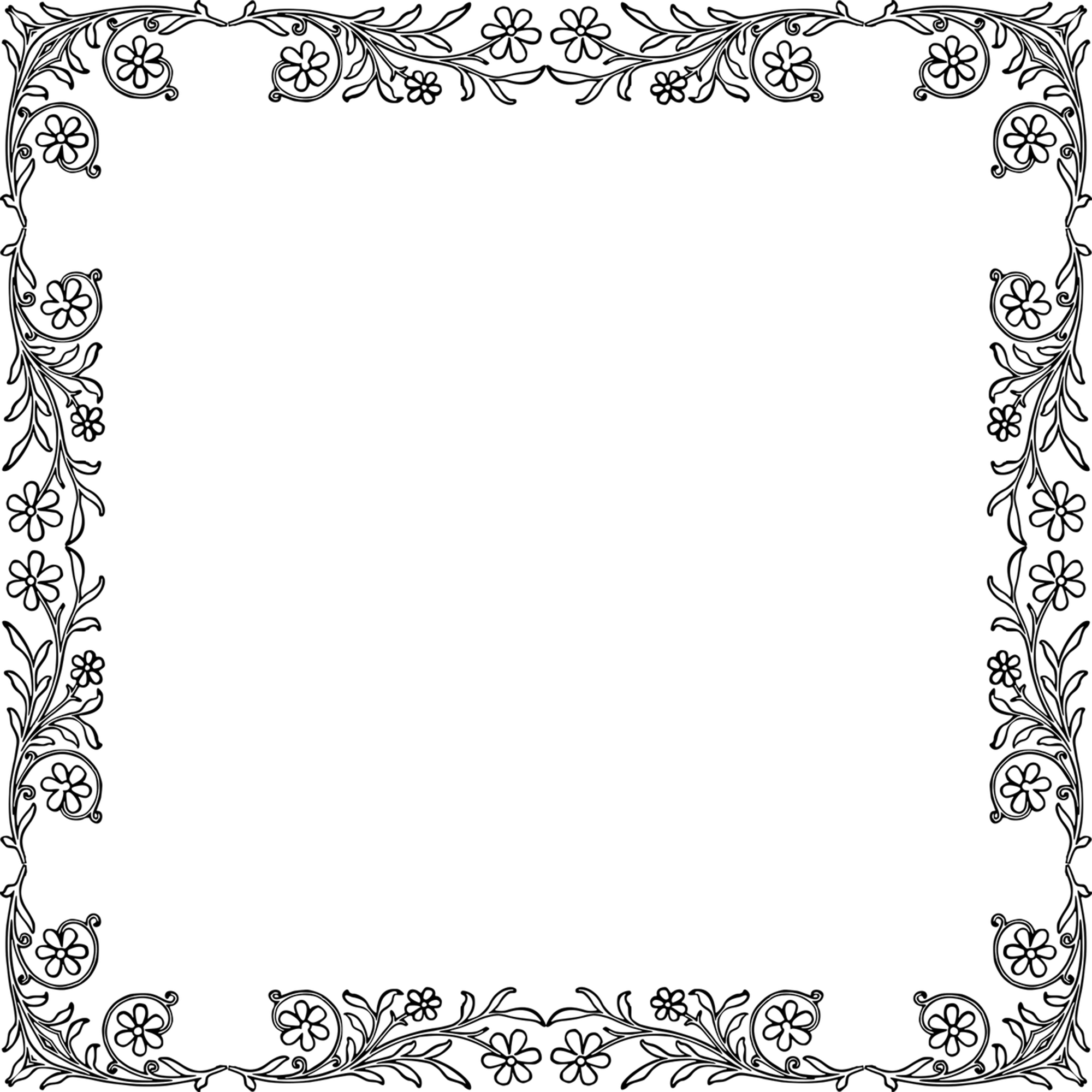 Floral Square Frame - Border Png Square - Free Transparent PNG Download ...