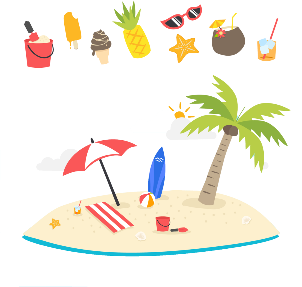Download Summer Beach Tree Png Image - Beach Cartoon Png PNG Image with ...
