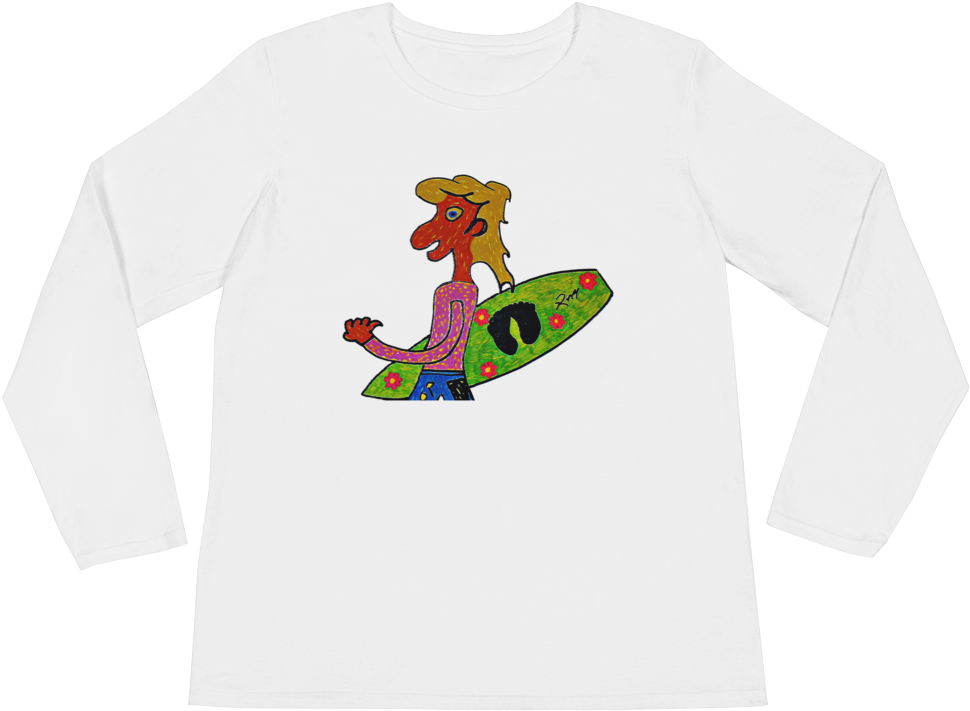 Download White Cotton Tee Shirt Surfer Girl Surfing Funny Cool ...