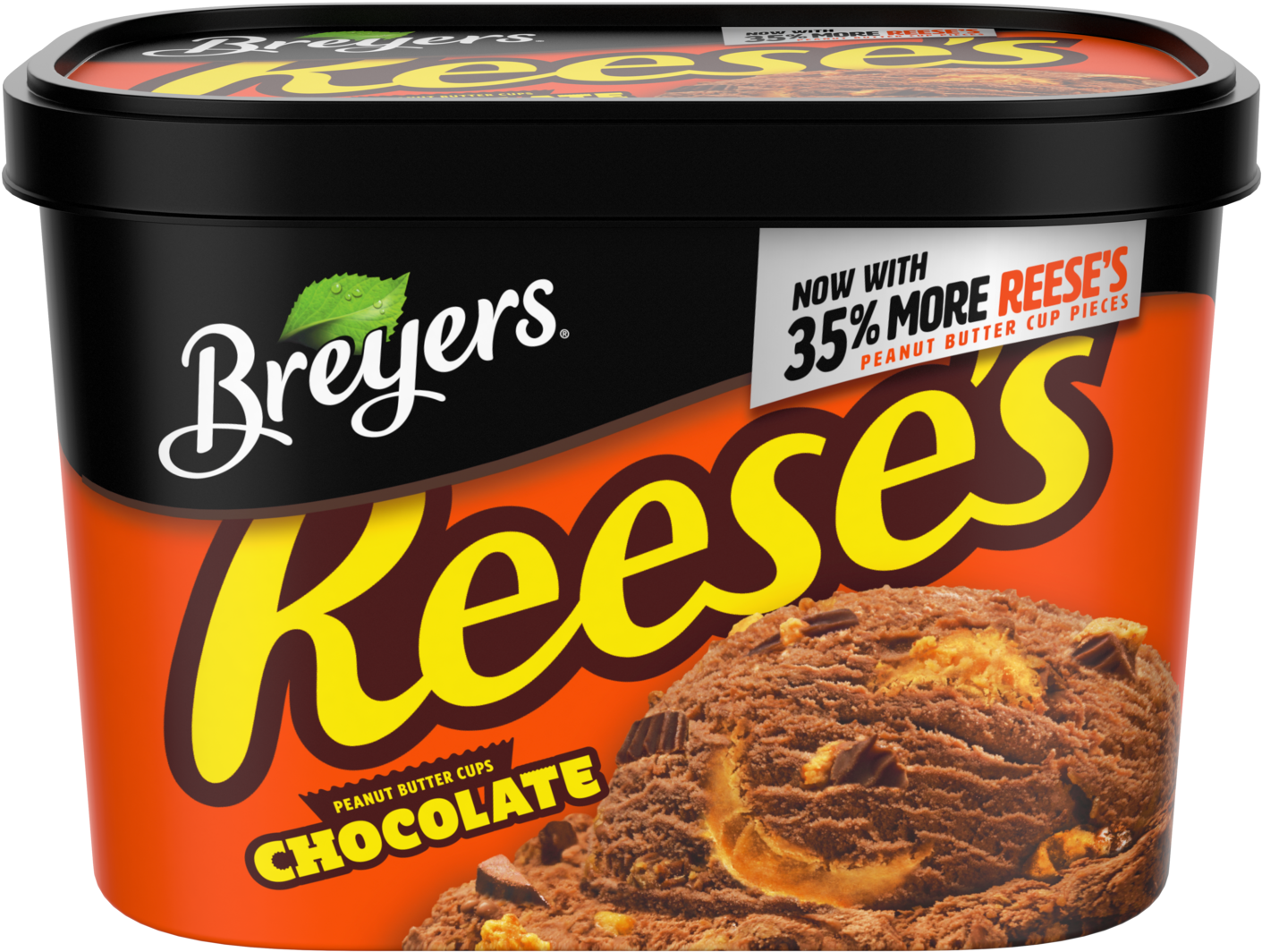 A 48 Ounce Tub Of Breyers Reeses Chocolate Front Of Reeses Ice Cream