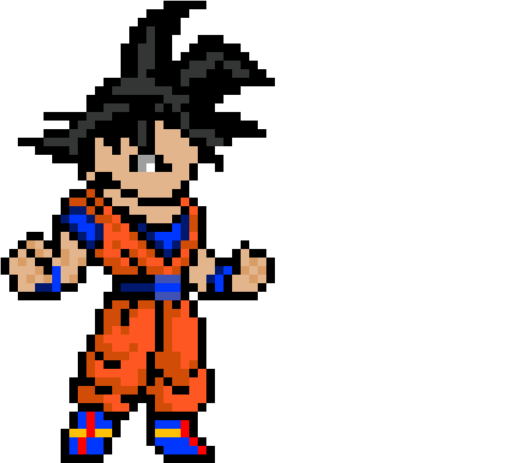 Goku Pixel Art - Pixel Art Dragon Ball - Free Transparent PNG Download ...