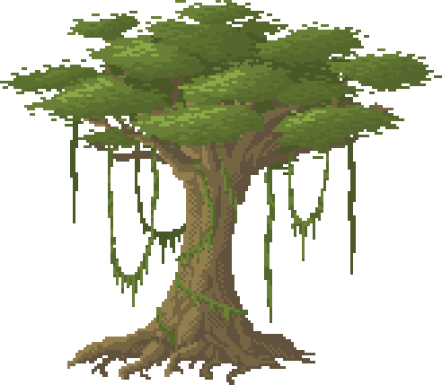 Jungle Tree By Benthedwarf - Jungle Tree Pixel Art - Free Transparent ...