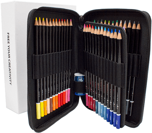 Download Premium 48 Colored Pencil Set With Case And Sharpener ...