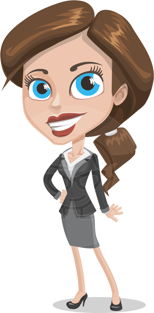 Download Vector Ambitious Office Lady Character - Lady Cartoon PNG ...