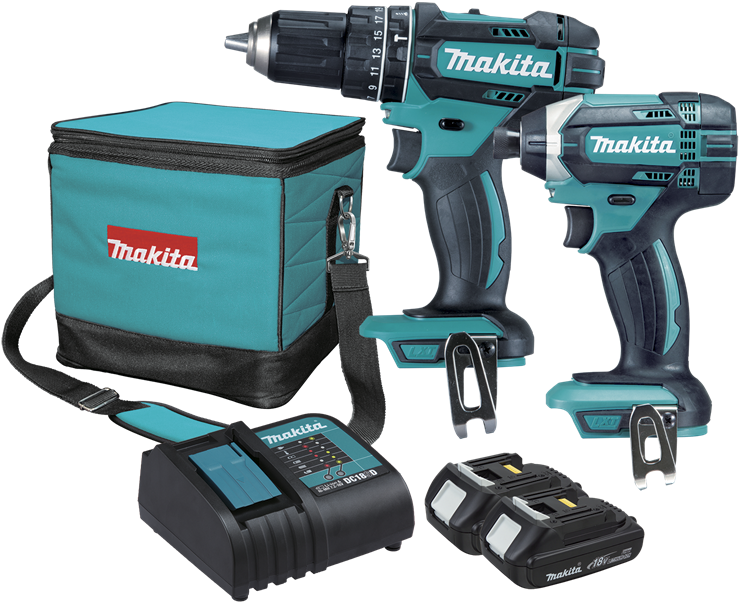 Makita Lxt 18v 2 Piece Cordless Drill Kit - Makita Dlx2131sy - 18v ...