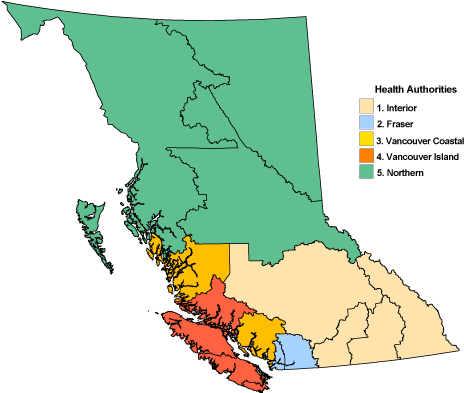 Download Regions-map - Bc Regional Health Authorities PNG Image with No ...