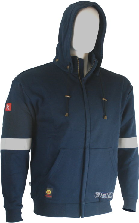 Download Sweatshirt Navy With Zipper And Detachable Hood Fr ...