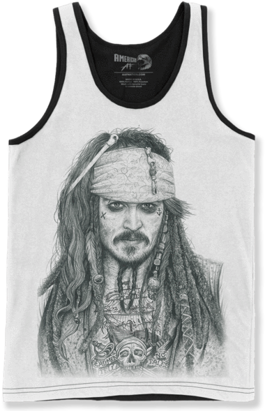 Captain Jack Sparrow - Inked - Captain Jack Sparrow - Unisex Tank / Sublimation (600x600), Png Download