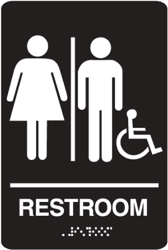 Download Handicap Accessible Unisex Bathroom Braille Sign - Restroom ...