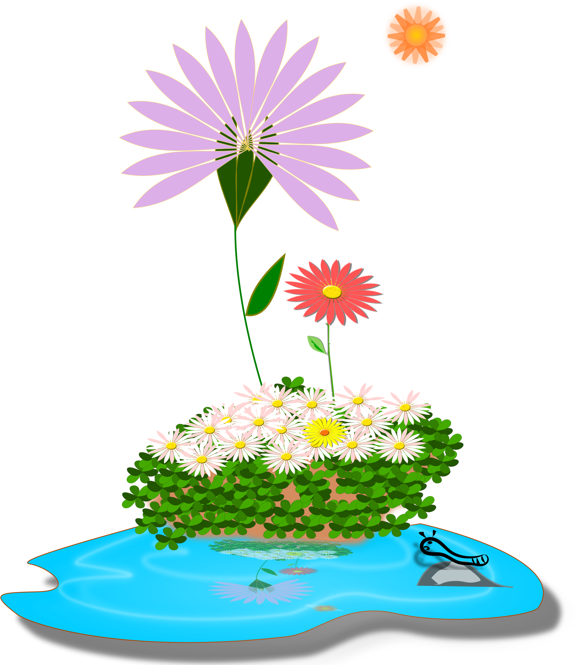 This Free Icons Png Design Of Flor No Lago (2400x2400), Png Download