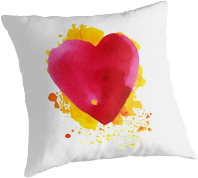 Download 'watercolor Red Heart' Throw Pillow By Olga Matskevich ...