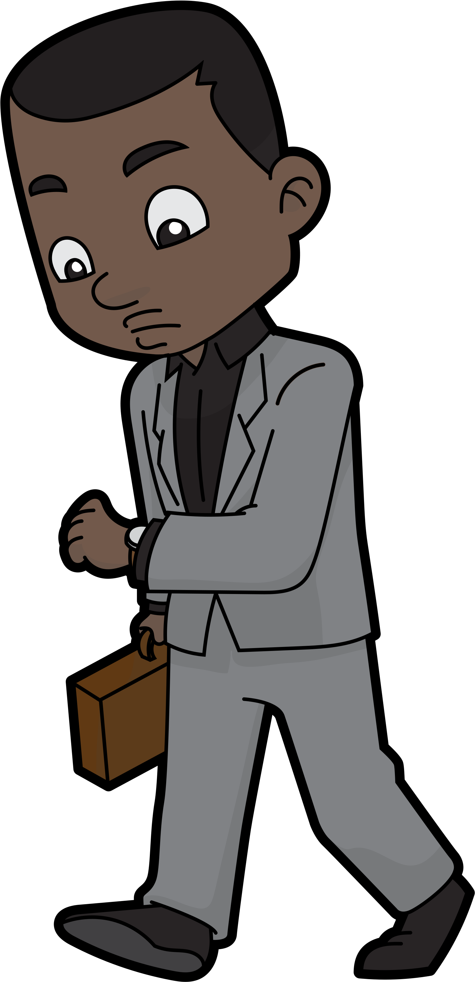 File Cartoon Black Checking His Watch Wikimedia - Étudiant Dab (2000x3868), Png Download