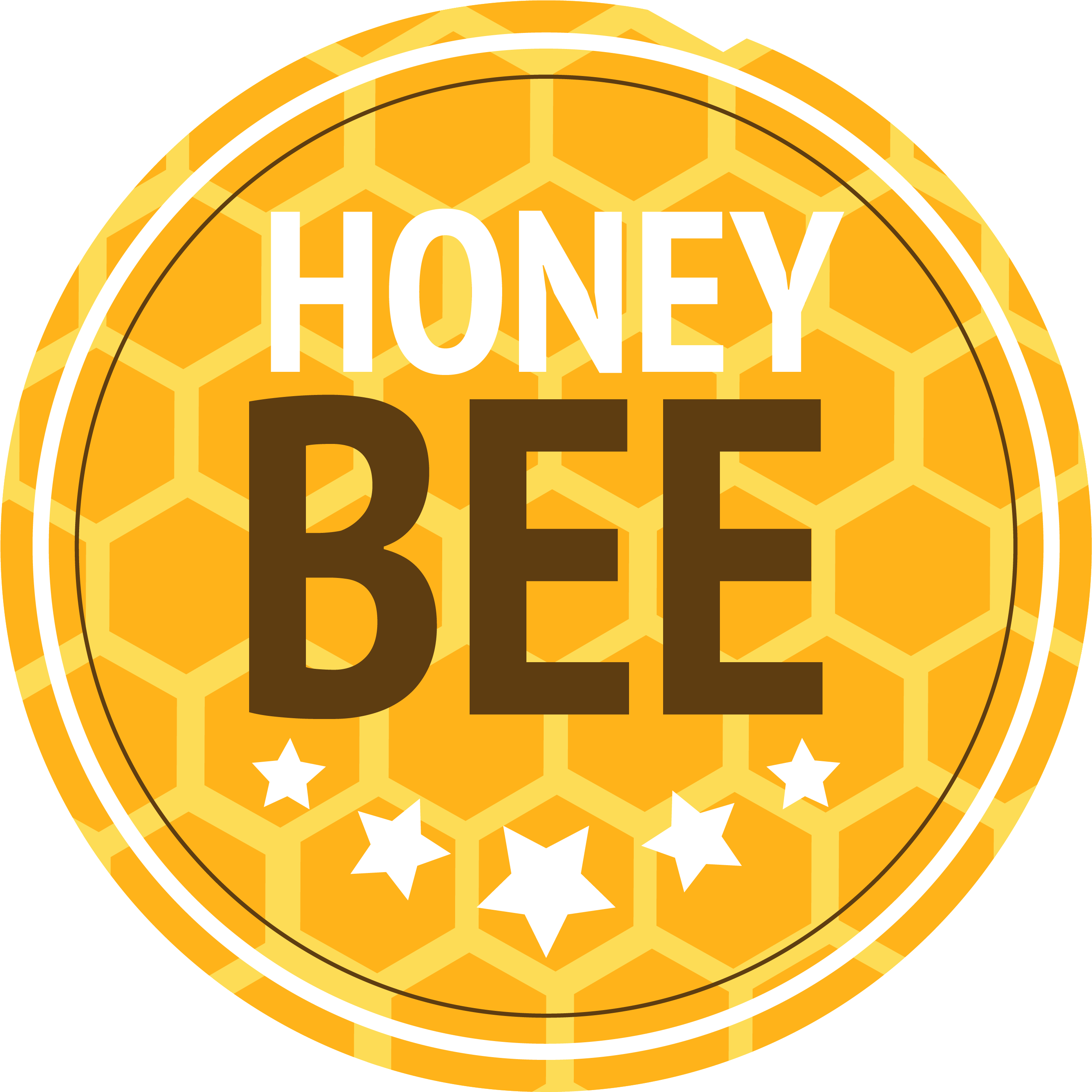 Download Bee Honeycomb Round Label - Bee Honey Label PNG Image with No ...