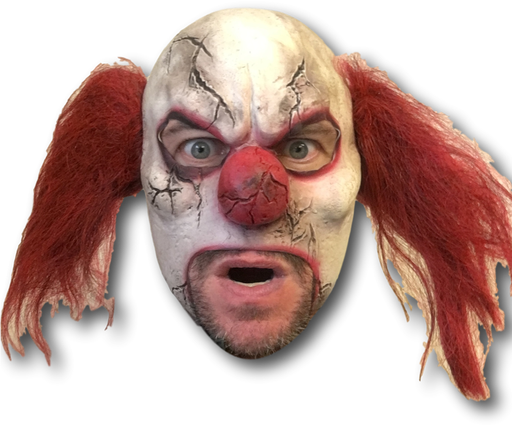 Download Scary Cracked Clown Mask Scary Head Png Png Image With No Background Pngkey Com
