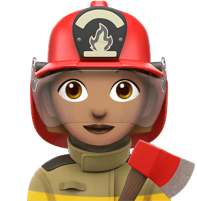 Apple Fireman Emoji - Firefighter Emoji (400x400), Png Download