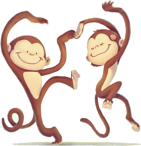 Little Monkey Mad About Monkeys Drawing Illustration - Two Monkeys ...