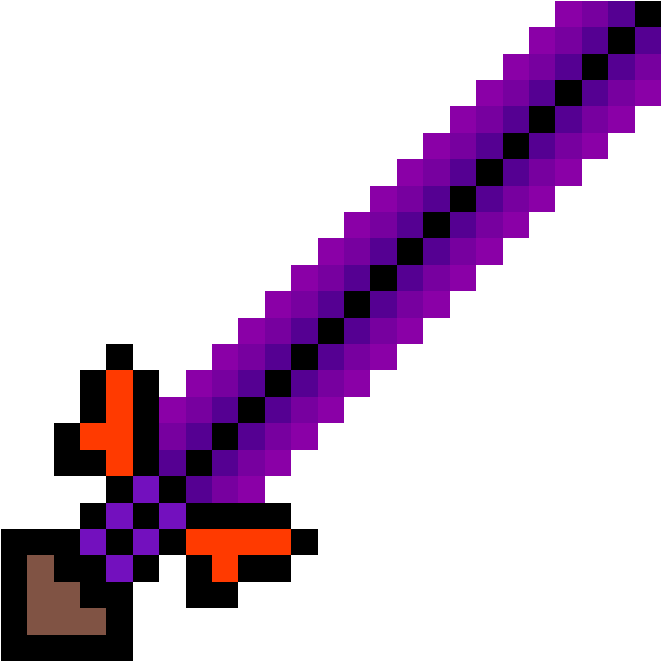 Minecraft Obsidian Sword Sword 8 Bit Png Free Transparent Png